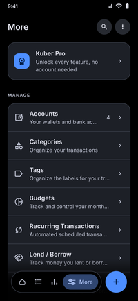 Kuber Spaces screen