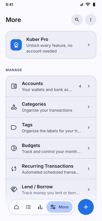 Kuber Spaces screen